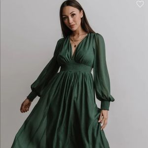 Baltic Born- Green Juliette Shimmer maxi dress